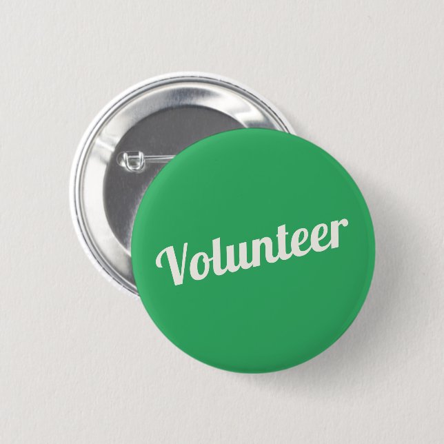 Kelly Green Button-back Volunteer Buttons (Vorne & Hinten)