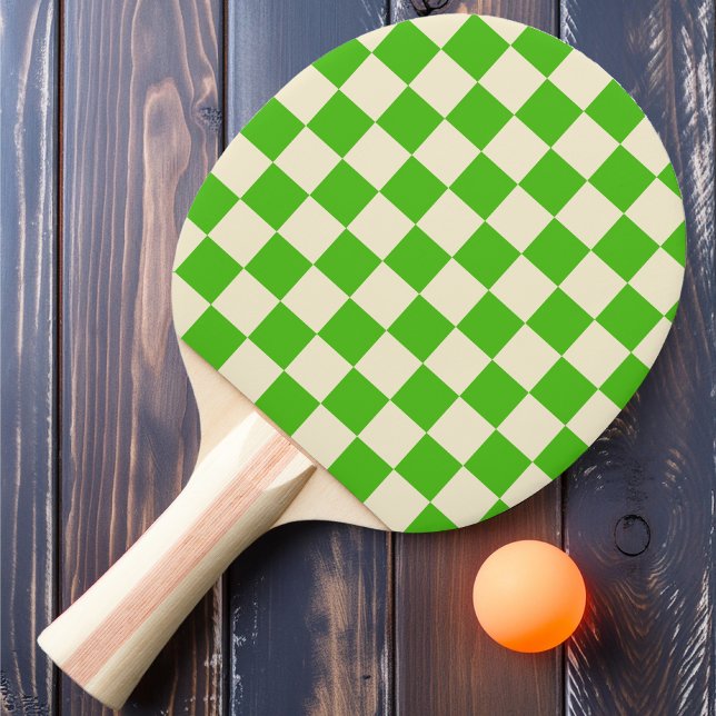 Kelly Green & Cream Schachbrett Tischtennis Schläger (Von Creator hochgeladen)