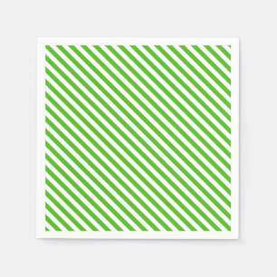 Kelly Green Diagonal Stripe Paper Napkins Serviette