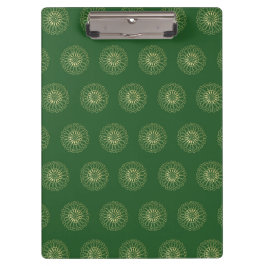 Kelly Green | Golden Zinnia Flower Medallions Klemmbrett