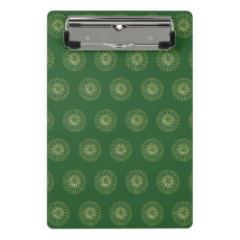 Kelly Green | Golden Zinnia Flower Medallions Mini Klemmbrett