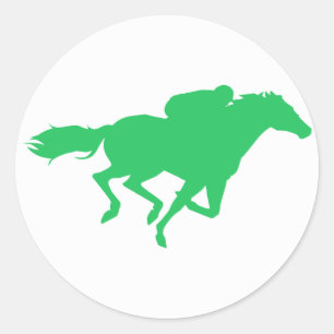 Kelly Green Horse Racing Runder Aufkleber