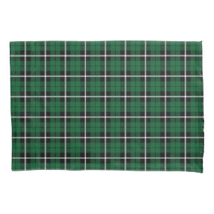 Kelly green Irish white/black strie kariert Kissenbezug