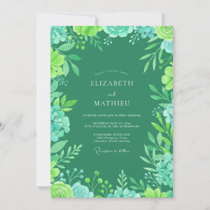 Kelly Green lebhafte Sommerhochzeit Einladung