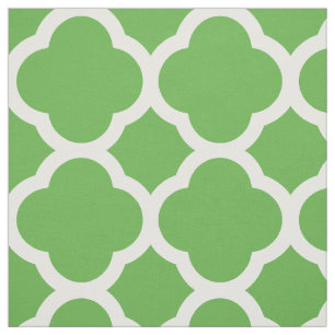 Kelly Green Modern Quatrefolie Große Größe Stoff