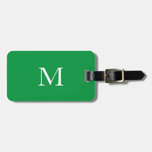 Kelly Green Monogram Individuelle Name Gift Favor  Gepäckanhänger (Vorderseite horizontal)