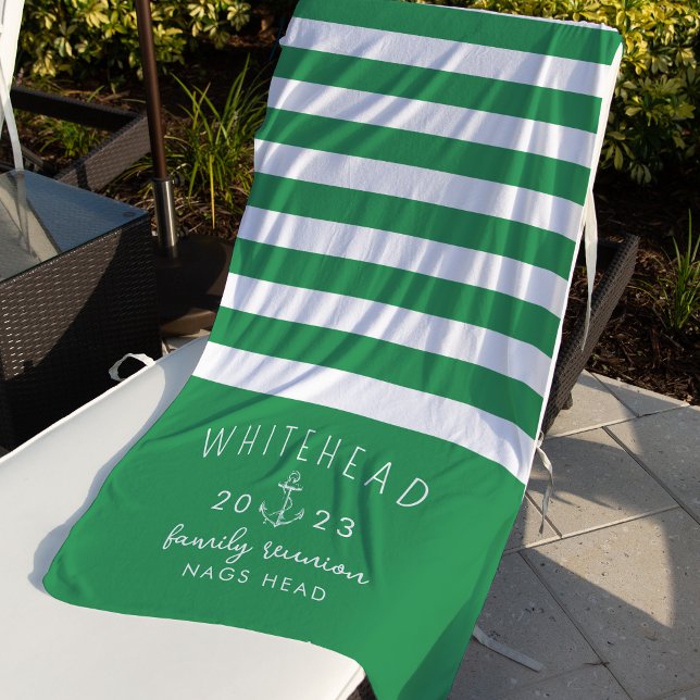 Kelly Green Monogram Strandtuch (Von Creator hochgeladen)