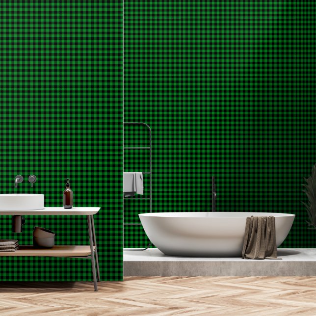 Kelly Green One Inch Wide Buffalo Kariert Tapete (Badezimmer)