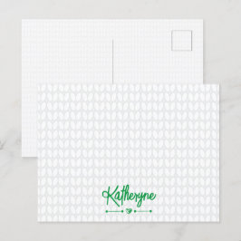 Kelly Green Personalisiert Strick Stitch Postkarte