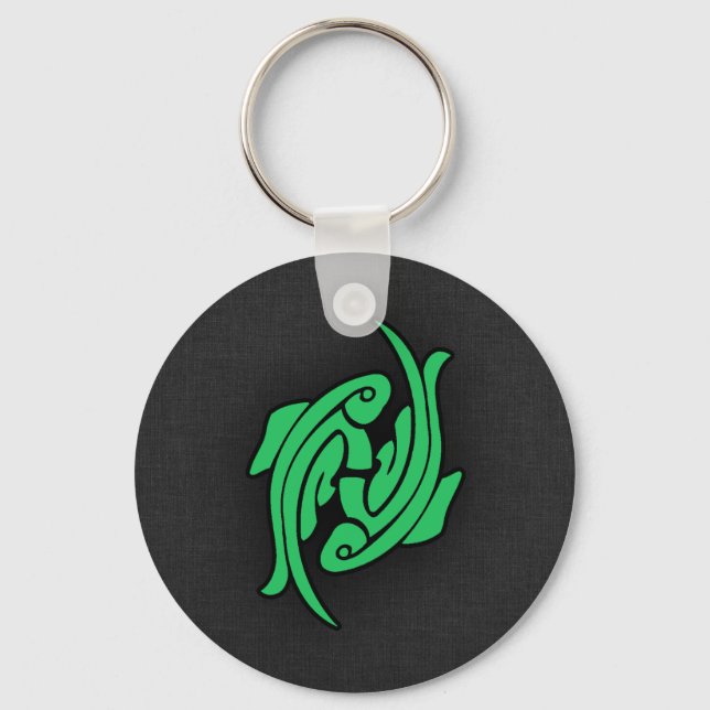 Kelly Green Pisces Schlüsselanhänger (Vorderseite)