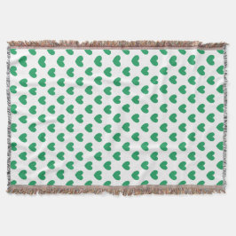 Kelly green polka herzen auf weiß decke
