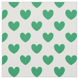 Kelly green polka herzen auf weiß stoff
