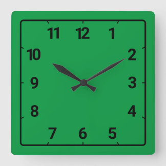 Kelly green quadratische wanduhr