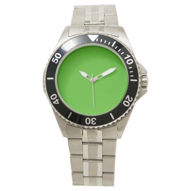 Kelly Green Solid Color Armbanduhr (Vorderseite)