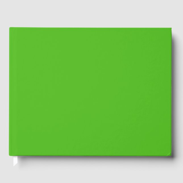 Kelly Green Solid Color Gästebuch (Vorderseite)