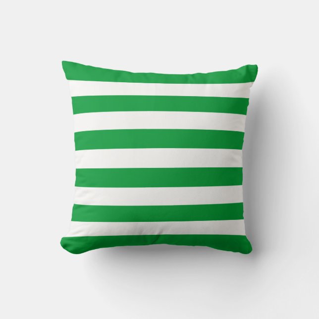 Kelly Green Stripes-Muster Kissen (Vorderseite)