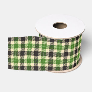 Kelly Green und Black Tartan Kariert Ribbon Ripsband