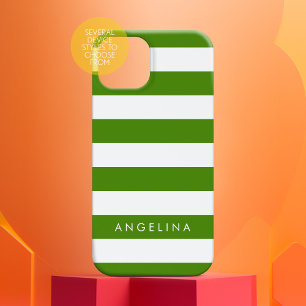 Kelly Green und White Strip Muster Individuelle Na Case-Mate iPhone Hülle