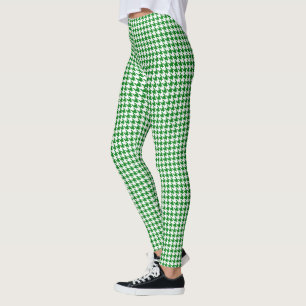 Kelly Green White Medium Hahnentrittmuster Leggings