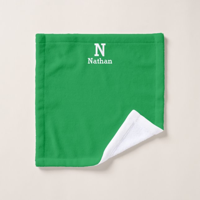 Kelly green&white personalisiert badhandtuch set (Waschlappen)