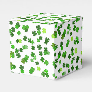 Kelly-grün „Shamrocks Falling“ Geschenkschachtel