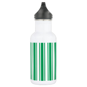 Kelly-grüne und weiße Kerzenstreifen Edelstahlflasche