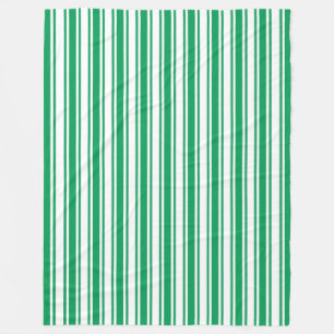 Kelly-grüne und weiße Kerzenstreifen Fleecedecke
