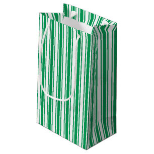 Kelly-grüne und weiße Kerzenstreifen Kleine Geschenktüte