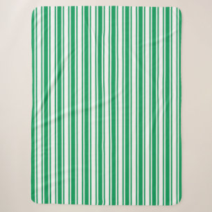 Kelly-grüne und weiße Kerzenstreifen Sherpadecke