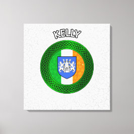 Kelly Wappen & Celtic Knot on Kleeblatt Canvas Pri Leinwanddruck