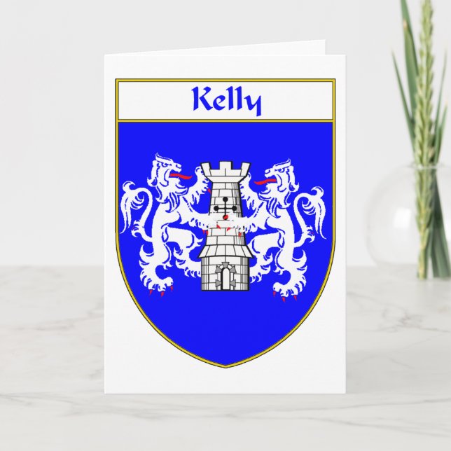 Kelly-Wappen/Familienwappen Feiertagskarte (Vorderseite)