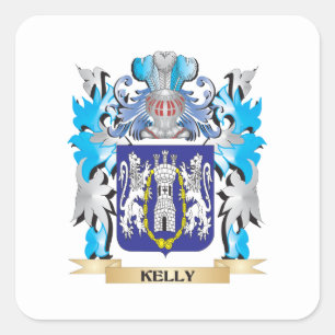 Kelly-Wappen - Familienwappen Quadratischer Aufkleber
