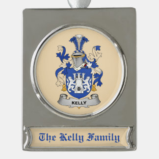 Kelly-Wappen-Ornament Banner-Ornament Silber