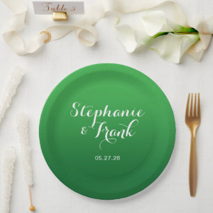 Kelly zu Forest Green Farbverlauf Hochzeit Pappteller