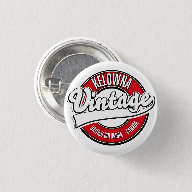 Kelowna British Columbia Canada Logo Button (Vorne & Hinten)