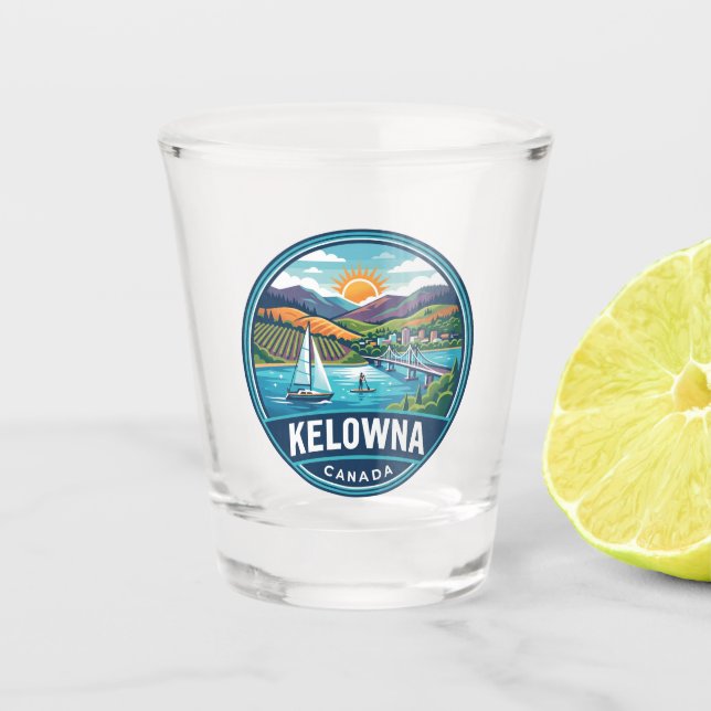 Kelowna Kanada Schnapsglas (Vorderseite)