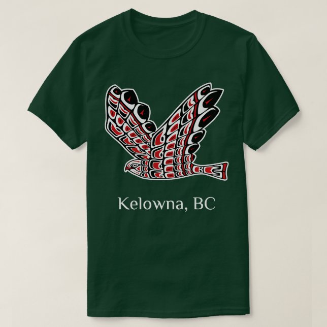 Kelowna Redailing Hawk Native Bird of Prey Art Lon T-Shirt (Design vorne)