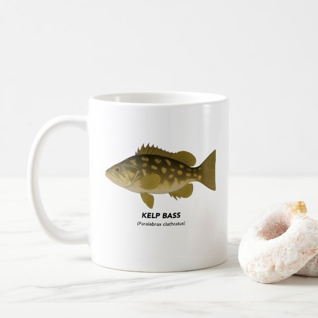 Kelp Bass - Meerestiere in Kalifornien Kaffeetasse (Mit Donut)