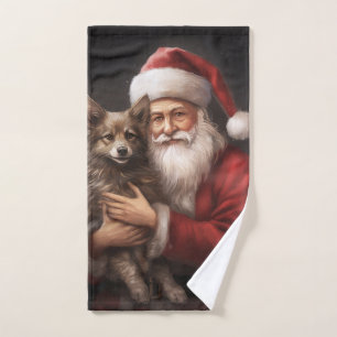 Kelpie australienne avec Noël au Père Noël