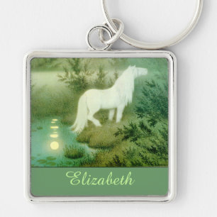 Kelpie-Wasser-Pferdepersonalisierter Name Schlüsselanhänger