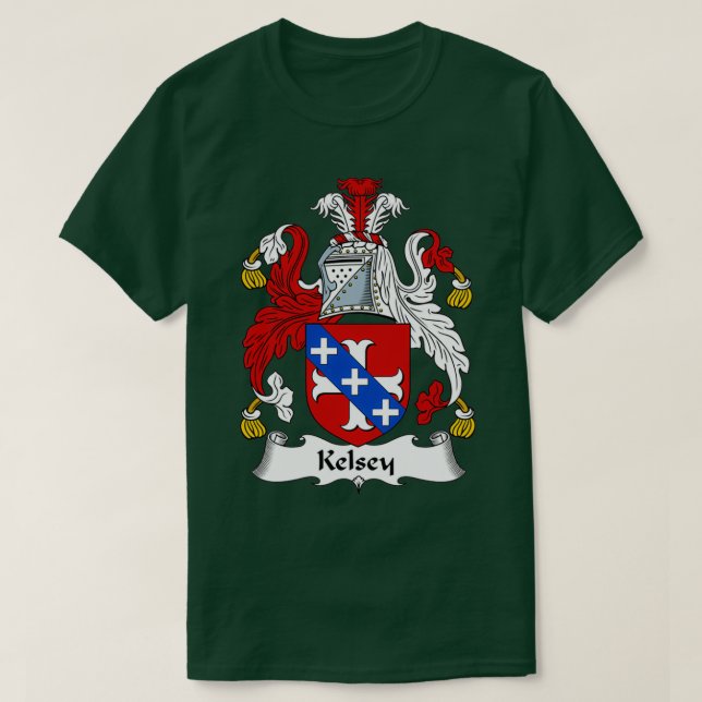 Kelsey Coat of Arms Familienwappen T-Shirt (Design vorne)