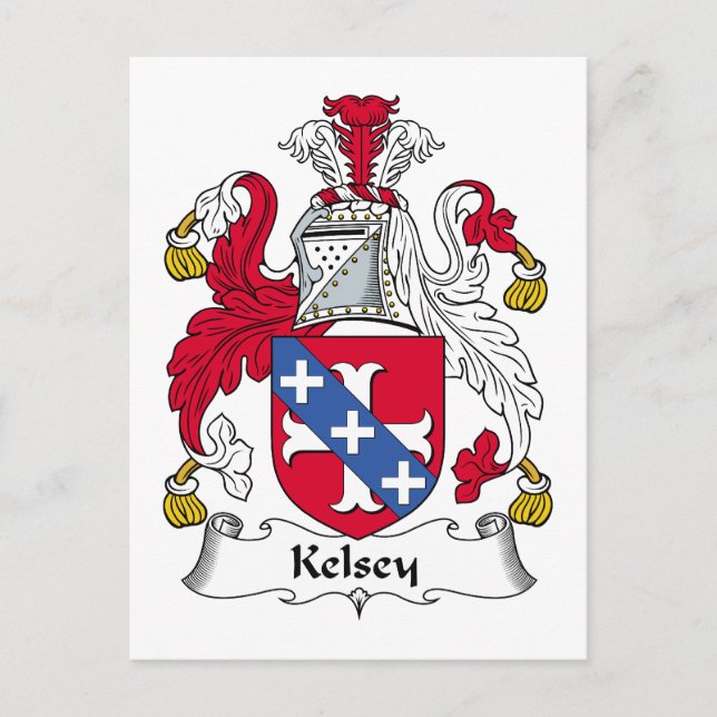 Kelsey Familienwappen Postkarte (Vorderseite)
