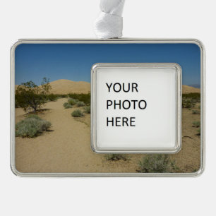 Kelso-Dünen im Mojave-Nationalpark Rahmen-Ornament Silber