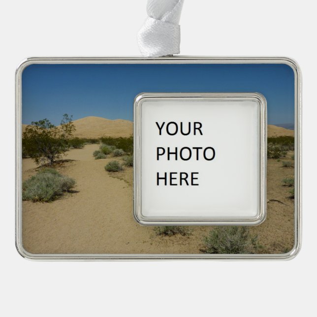 Kelso Dunes im Mojave Nationalpark Rahmen-Ornament Silber (Vorderseite)