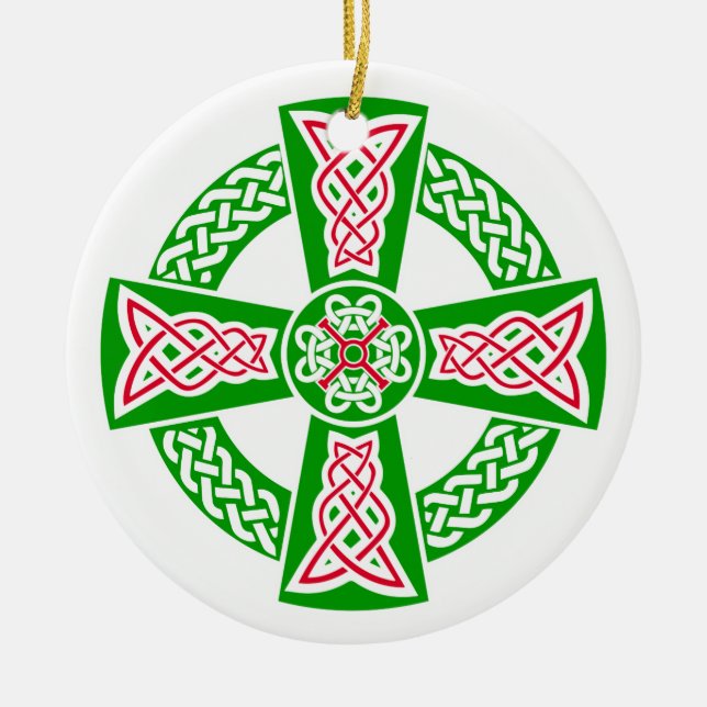 Keltenkreuz Keramik Ornament (Vorne)