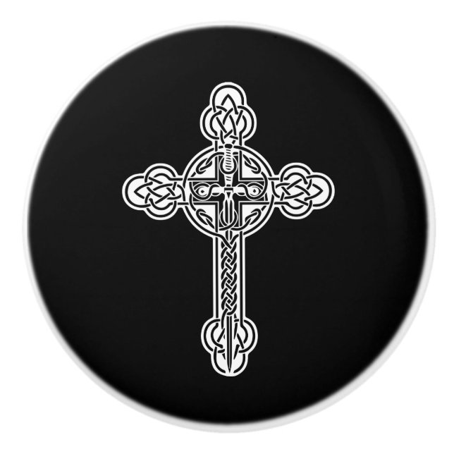 Keltenkreuz Keramikknauf (Vorderseite)