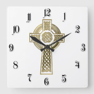 Keltenkreuz Quadratische Wanduhr