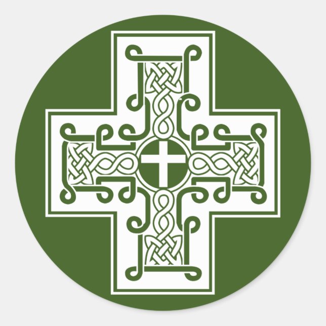 Keltenkreuz Runder Aufkleber (Vorderseite)