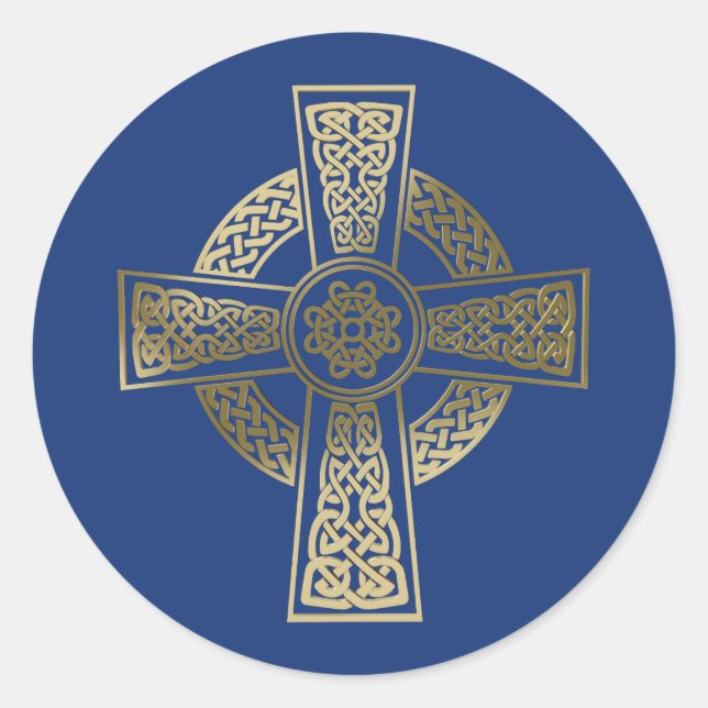 Keltenkreuz Runder Aufkleber (Vorderseite)