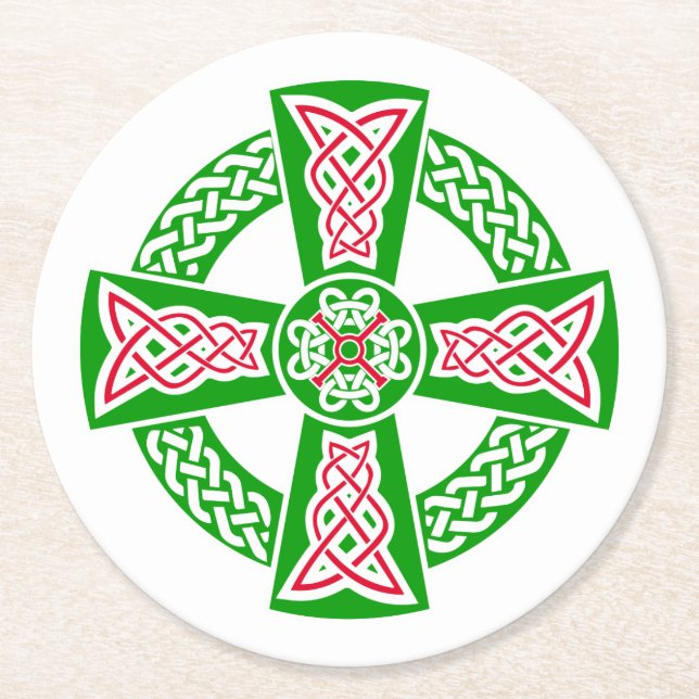 Keltenkreuz Runder Pappuntersetzer (Vorderseite)
